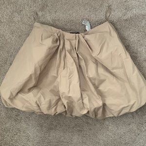 Zara puff bubble short beige skirt